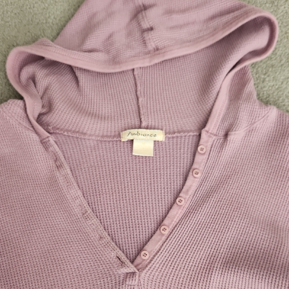 Purple Ribbed Hoodie Top - Picture 2 of 2
